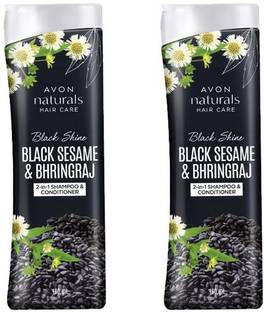 Avon Naturals Hair Care Black Shine Bhringraj 2-in-1 Shampoo & Conditioner Pack of 2
