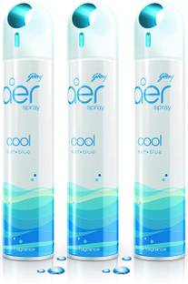 Godrej Aer Freshener for Home&Office - Cool Surf Blue | Long-Lasting Fragrance | Pack of 2 Car Freshener Spray Cool Surf Blue