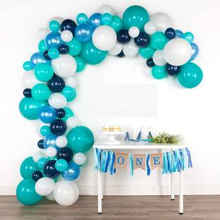 R G ACCESSORIES Solid Ocean breeze balloon garland for birthday, anniversary party pack of 65pcs Balloon