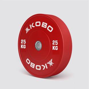 KOBO 25 kg Bumper Plate / Coloured Rubber Olympic Weight Plate 25 Kg x 2 = 50 Kg (IMPORTED) Home Gym Combo