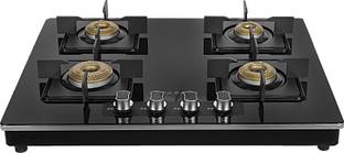 FABER Hob Cooktop Elite 4BB BK CI Glass Manual Gas Stove
