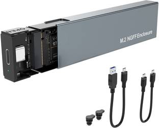 microware M.2 NVME and SATA NGFF Enclosure Dual Protocol Gen 2 USB 3.1 M.2 SSD 4 inch SSD Enclosure External