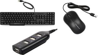 ZEBRONICS K20 keyboard, Comfort Mouse, 90HB USB HUB Wired USB Desktop Keyboard