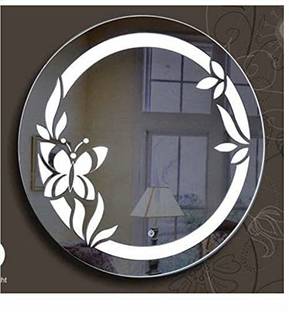 GLASSOLOGY BUTTERFLY DESIGN 24*24 ROUND Bathroom Mirror