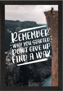 eCraftIndia "Remember why you started" Motivational Quote Matt Texture UV Art Painting Canvas 14 inch x 10 inch Painting