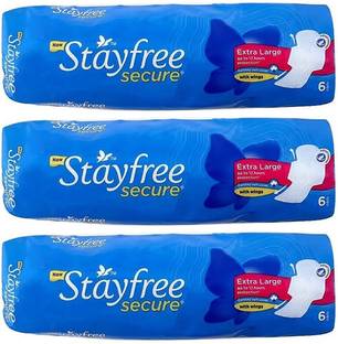 STAYFREE Secure Cottony XL wings ( 6+6+6 pad ) Sanitary Pad