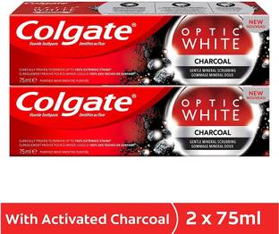 Colgate Optic White Charcoal Whitening Toothpaste 75ml Pack Of 2 Toothpaste