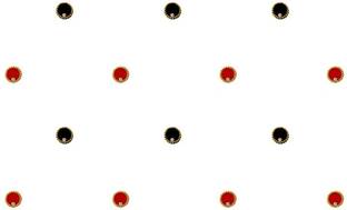 Comet Busters Red and Black Round Velvet Bindi for Women With Gold Bead Border (4mm) (BV1484) Forehead Multicolor Bindis