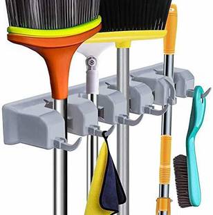 Hyderon Grey Plastic Broom Holder