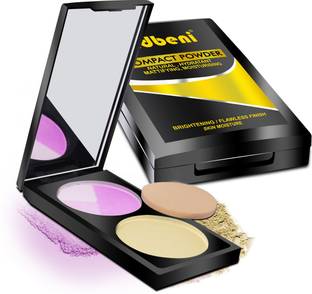 adbeni Skin Perfecting Dual Compact Pressed Powder With 3 Color Blusher, Orchid-Nude Compact