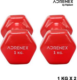 Adrenex by Flipkart 1 kg Pair (2pcs,*1kg), Anti Slip, Vinyl Coated Dumbbell