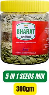Bharat Super Foods 5 in 1 Mix Seeds for Eating – Sunflower, Pumpkin, Flax, Water & Muskmelon- 300gm Mixed Seeds