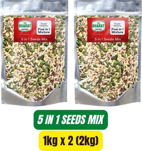 Bharat Super Foods 5 in 1 Mix Seeds for Eating – Sunflower, Pumpkin, Flax, Water & Muskmelon- 2kg Mixed Seeds