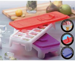 Signoraware Ice Tray With Silicon pack of 2 Blue Plastic Ice Cube Tray