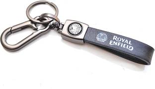 ROYAL ENFIELD MADE LIKE A GUN Bullet Leather Keyring Hook Two Wheeler Bike Keychain Key Chain