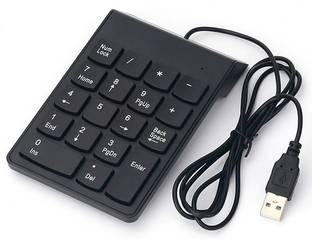 99Gems 18 KEYS MINI NUMERIC KEYPAD Wired USB Thumb-size Laptop Keyboard Compatible with Desktop, Laptop, Mac stand support
