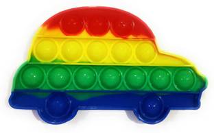 MoldBerry Pack of 1 -(Car) pop it Fidget Toys, Rainbow pop it