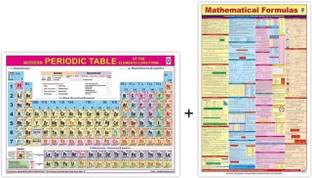 (SET OF 2)PERIODIC TABLE WALL CHART(SIZE 40"*28") AND MATHEMATICS CHART(SIZE:22"*36"), PAPER PRINT, NON LAMINATED, PAPER FOLDED Paper Print