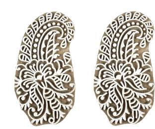Global Art Traders Paisley Design Indian Textile Printing Block – 2 Mehndi Design Art Block Printing Blocks