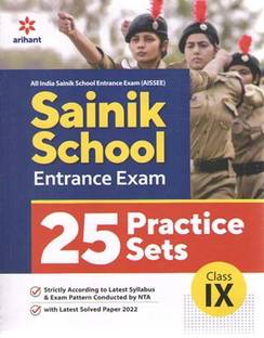 Arihant Sainik School Entrance Exam (Aissee) 25 Practic Sets Class-9 ENGLISH