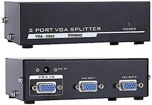 coolcold 2 Port VGA Splitter 1 Pc 2 Monitor, Sharing Switch Box (2 VGA Out/1 VGA in) Media Streaming Device