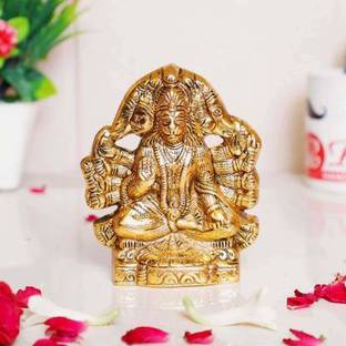 FLUKYCO Original Panchmukhi Hanuman ji Murti/Panchmukhi Bajrangbali Murti Wall Hanging Decorative Showpiece  -  13 cm