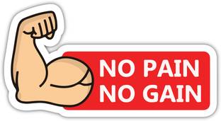 signEver 0.1 cm No Pain No Gain Self Adhesive Sticker