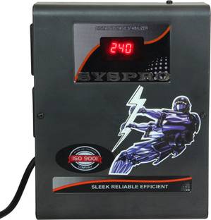 Syspro Major Stabilizer for LED TV Upto 100inch, with Home Theatre and DTH (Black)3 AMPS (100 Inch)Vol...