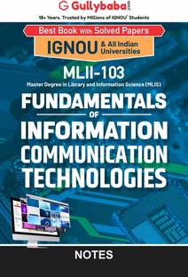 Gullybaba IGNOU 1st Year MLIS (Latest Edition) MLII-103 Fundamentals of Information Communication Technologies in English Medium (Notes)