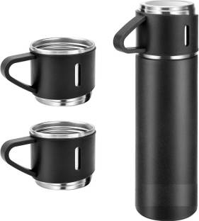 Unicus Double Wall Vacuum Flask Insulated Thermos Travel Water Bottle with 2 Cups 500 ml Flask