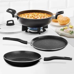 BOROSIL Granito Induction Bottom Non-Stick Coated Cookware Set