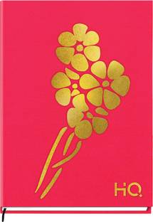 NAVNEET HQ Flora Pink Case Bound Note Book Journal A5 Notebook Single Line 192 Pages