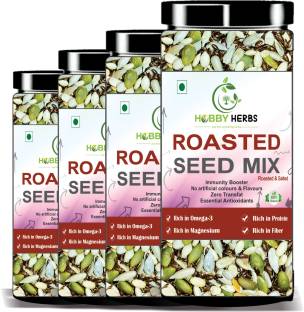Hobby Herbs Roasted Seed Mix 800g ( 4 x 200g ) |Breakfast Mix Seeds | Rich in Protein Mixed Seeds