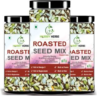 Hobby Herbs Roasted Seed Mix 600gm ( 3 x 200gm ) |Breakfast Mix Seeds | Rich in Protein Mixed Seeds