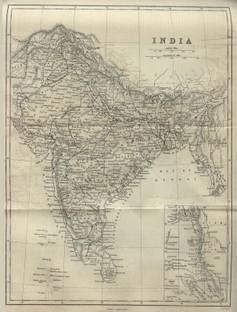 Map Of India History Oldest India Map Inspiring World map design POSTER PRINT ON 13X19 INCHES Paper Print
