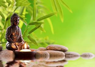 Meditating Buddha Large HD Wallpaper on Art Paper Fine Art Print