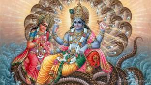 LAXMI JI VISHNU JI NARAYAN HD Wallpaper on Art Paper Fine Art Print
