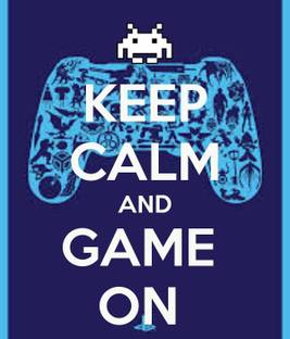 KEEP CALM AND GAME ON ENJOY POSTER WALLPAPER ON FINE ART PAPER Fine Art Print