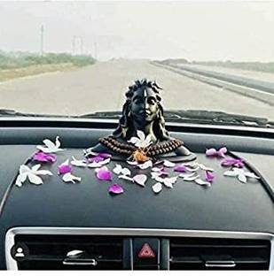 uniqueotrend Adiyogi Shiva Shankara Resin Statue for Car Dashboard, for Home & Office Decor Decorative Showpiece  -  12 cm