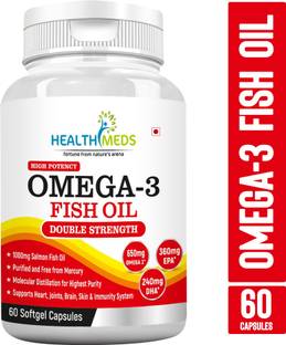 HealthMeds Double Strength Omega 3 Fish Oil 1000mg (360mg EPA & 240mg DHA)