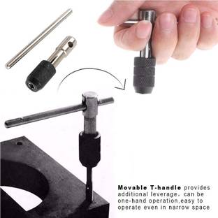 akptools T-handle Tap Wrench, 0-Inch - 1/4-Inch Adjustable T-Handle Tap Wrench Set Single Sided T Type Wrench