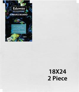 Eduway 18X24 Inch (45x60 cm) Canvas Board, with 4mm MDF Board Backing, for Painting Cotton Medium Grain Primed Canvas Board (Set of 1)