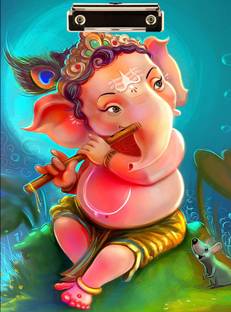 BPDESIGNSOLUTION Bal Ganesh Digital Reprint Clip Board Exam Pad (14x9.5 Inches) Premium Quality