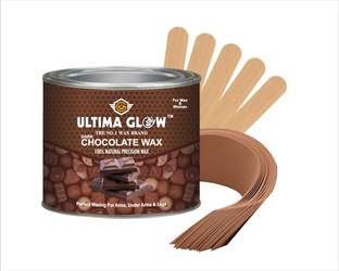 Ultima glow dark chocolate wax 599.2 gram for smooth and Organic waxing on arms, legs and under arms strips and sticks Wax