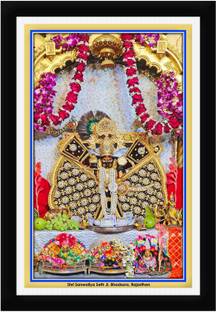 Braj Art Gallery Shri Sanwaliya Seth Shringaar Darshan Photo Frame Digital Reprint 19.5 inch x 13.5 inch Painting