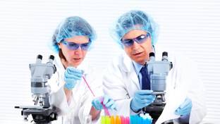 People Scientists in the laboratory on fine art paper 13x19 Paper Print