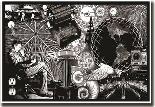 Nikola Tesla Electricity ON GOOD QUALITY HD QUALITY WALLPAPER POSTER Fine Art Print