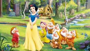 SNOW WHITE AND THE SEVEN DWARFS WALLPAPER ON FINE ART PAPER HD QUALITY WALLPAPER POSTER Fine Art Print