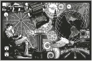 Nikola Tesla Electricity art Fine Art Paper Print Wall Poster Print on Art Paper 13x19 Inches Paper Print