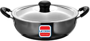 UCOOK Hard Anodised Induction Base Kadhai 28 cm diameter with Lid 5 L capacity